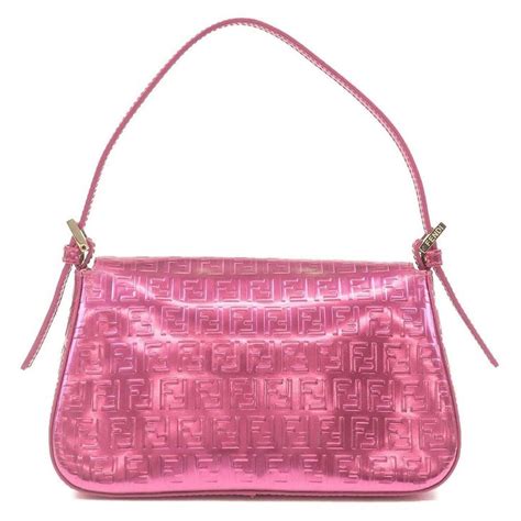 fendi zucchino enamel mamma pink baguette